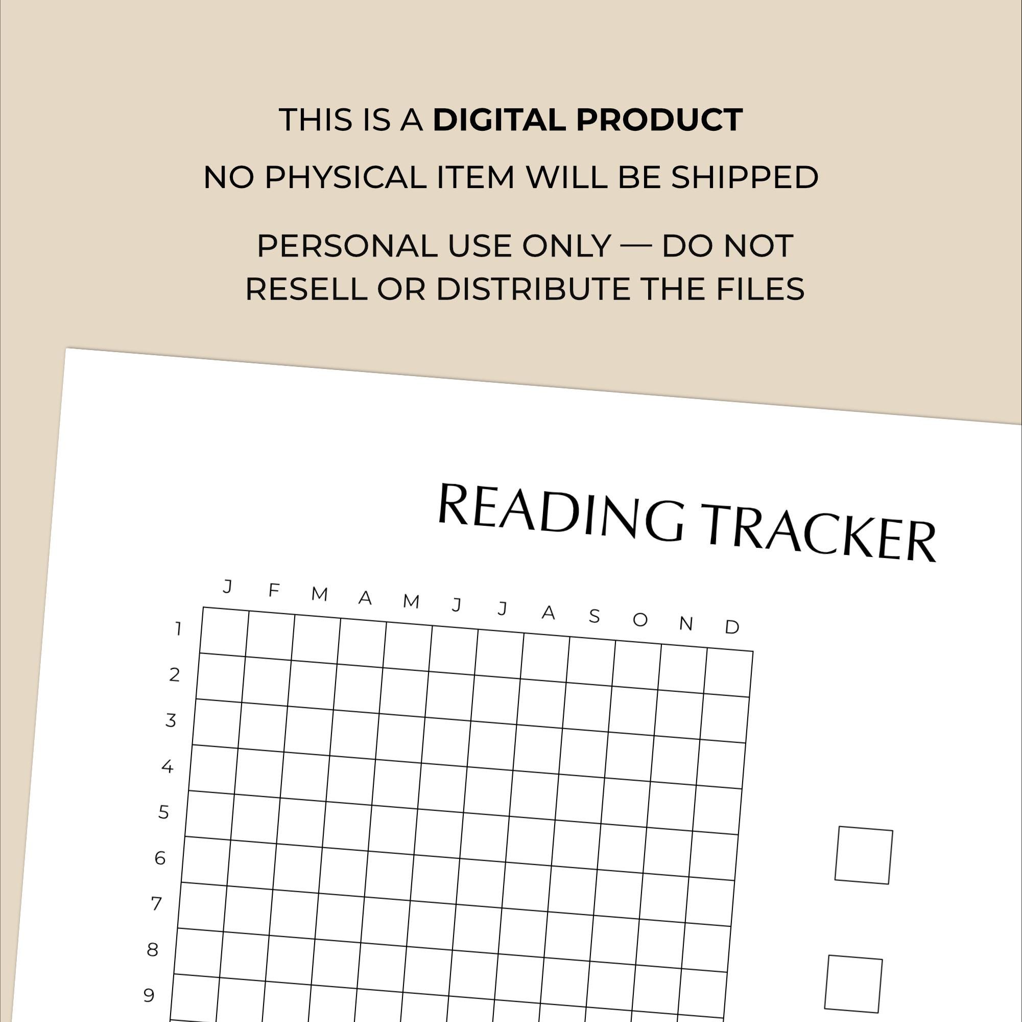 Reading Tracker Pack Reading Tracker Printable | Coloring Boxes Bookish Yearly Habit Tracker ...