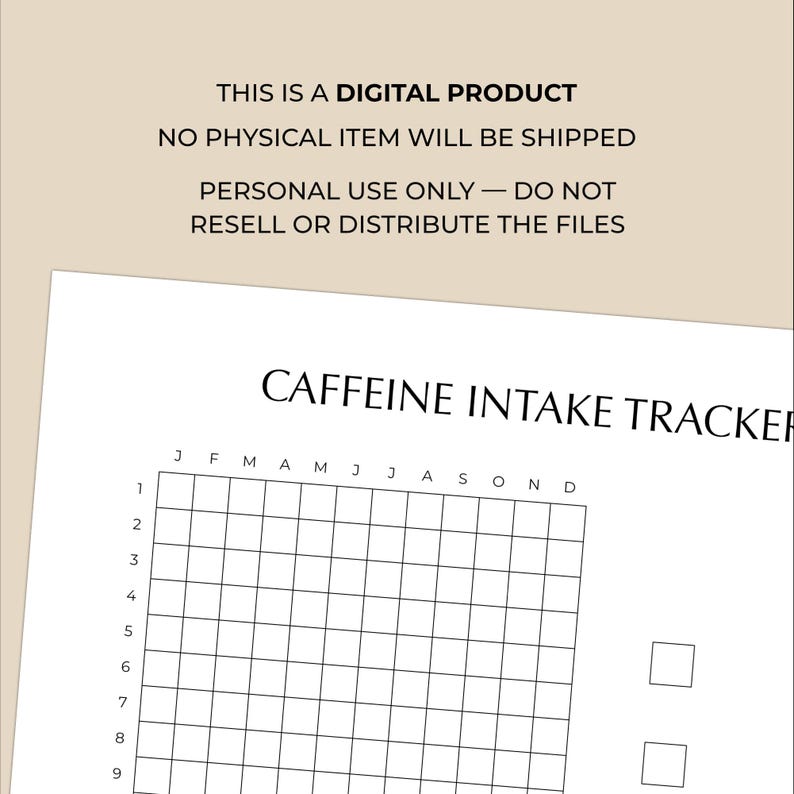 Printable Caffeine Questionnaire.pdf Caffeine Intake Tracker Printable | Color Coded Coffee Habit Tracker ...