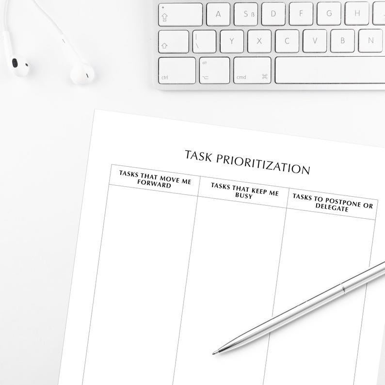 Task Priority Sheet for Productivity | Focus on High Impact Tasks ...