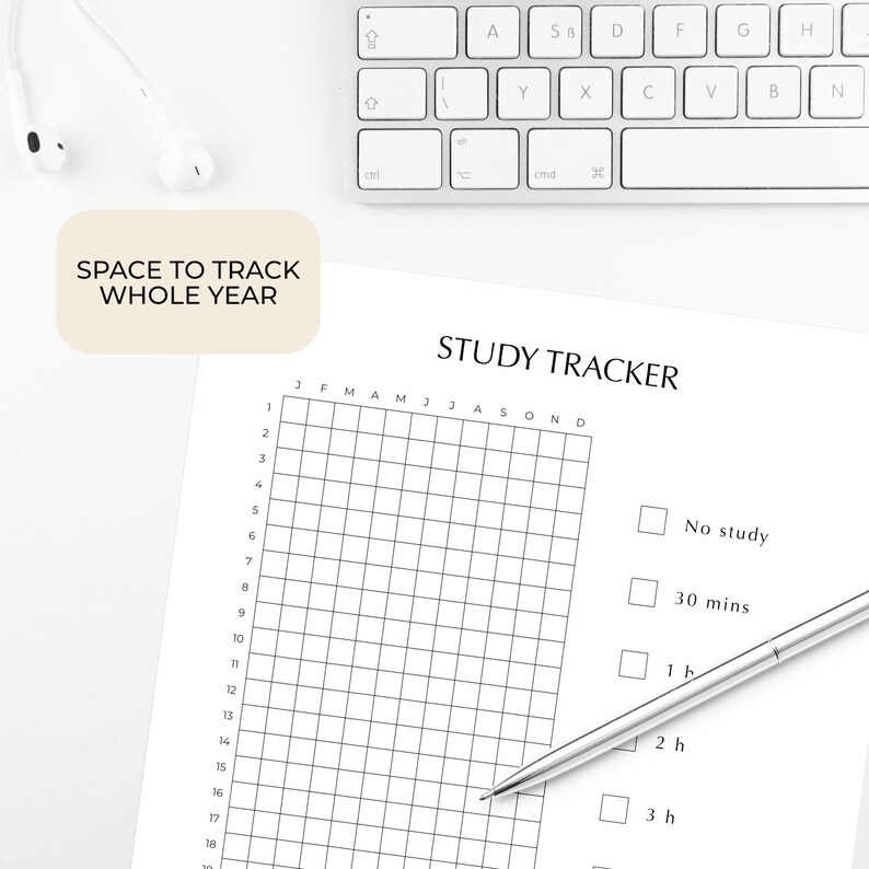 Study Tracker Printable | Daily Studying & Learning Habit Tracker for ...