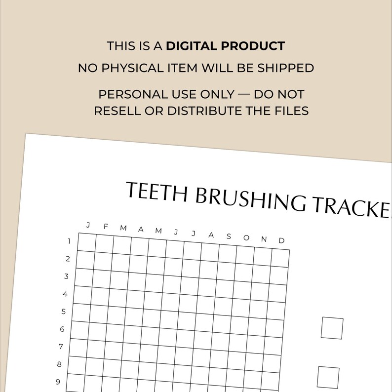 Teeth Brushing Tracker Printable | Coloring Pixel Grid Dental Habit ...
