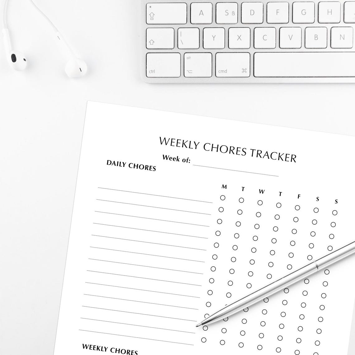 Weekly Chores Tracker Printable | Daily Cleaning Checklist | Home ...