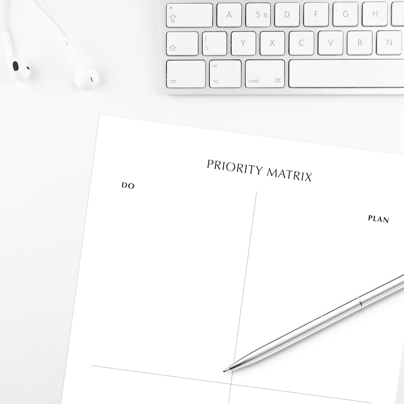 Task Priority Matrix – Classic Task Prioritization Planner | Productivity Printable – Eisenhower style image 2
