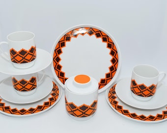 Coffee Service Melitta Ceracron Copenhagen Red / Burgundy for 6