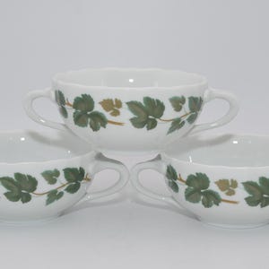 3 soup cups Hutschenreuther Maria Theresia Vine Leaves soup cups set of 3, Hutschenreuther Vine Leaves soup cup set of 3