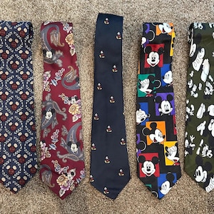 Vintage Disney Character Themed Fashion Neckties
