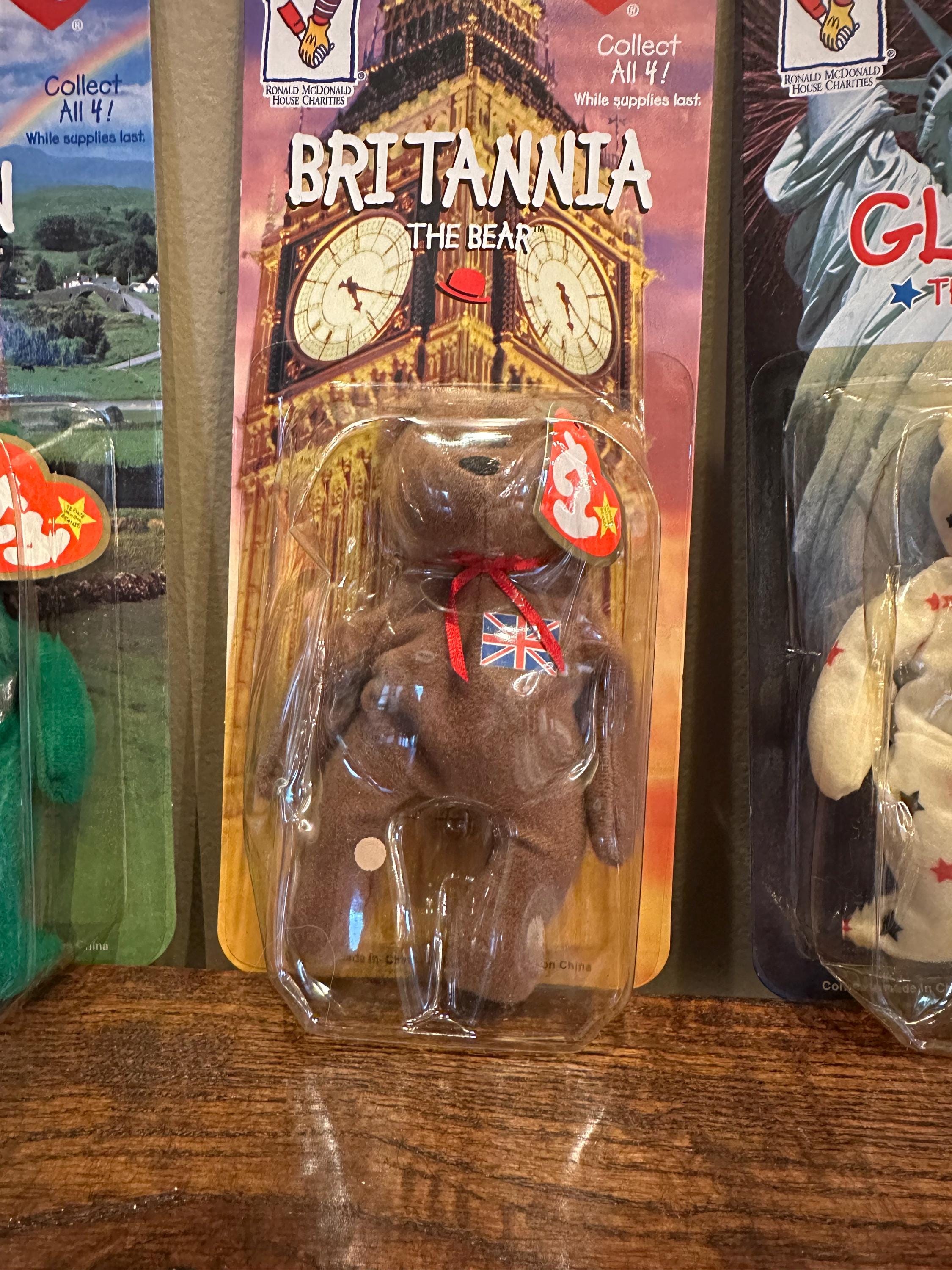 McDonalds Ty Beanie Babies, lot de 4, Glory l'ours, Maple l'ours, Erin l'ours et Britannia l'ours, Beanie Babies à collectionner, rétro - France