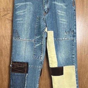 Nexus Jeans Patchwork Denim Jeans - UK Size 16 (See Measurements)