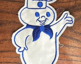White and Blue Pillsbury Poppin’ Fresh Doughboy Patch