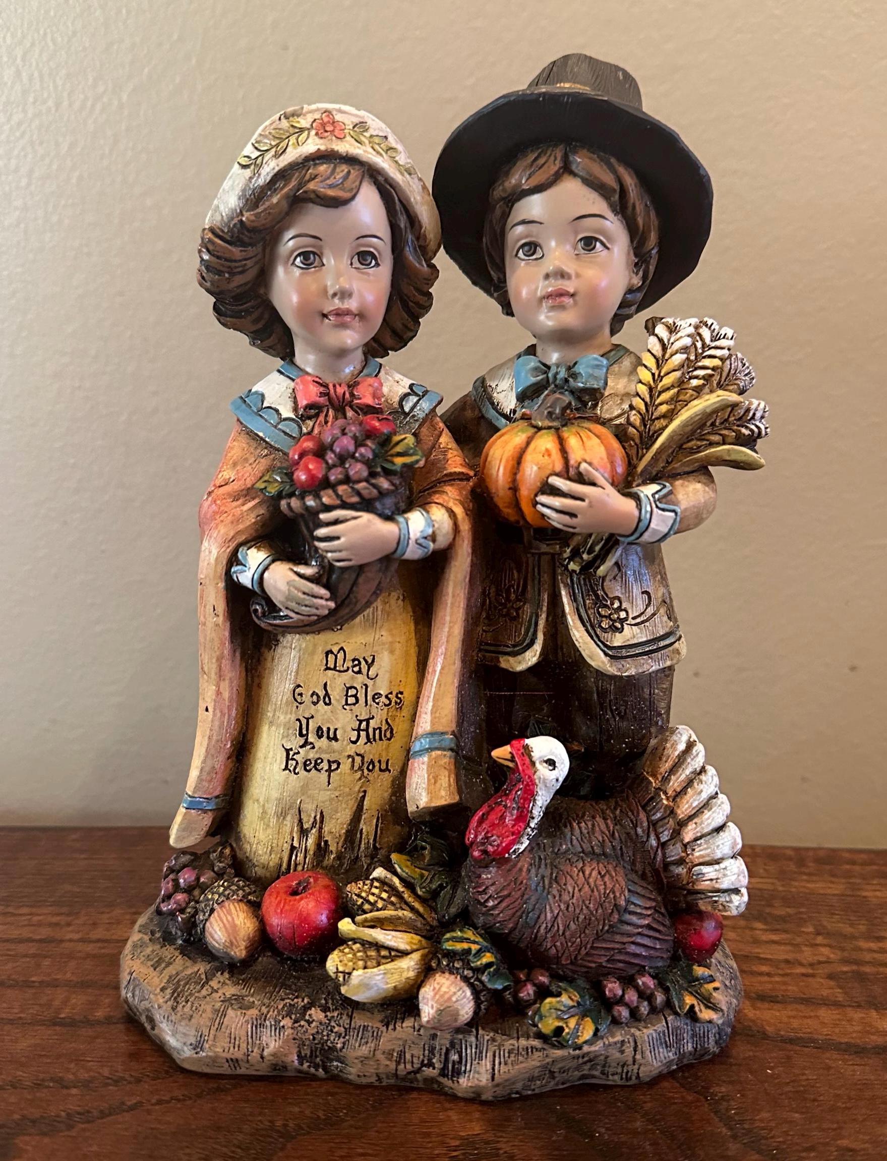 Hobby Lobby Boy & Girl Thanksgiving Pilgrim Table Centerpiece
