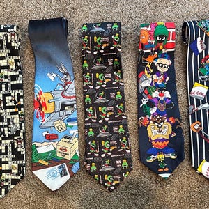 Vintage Looney Tunes Character Themed Neckties