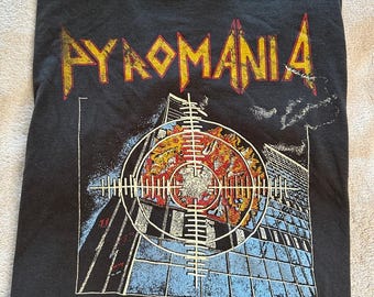 Def Leppard Pyromania Black Graphic Band Tee