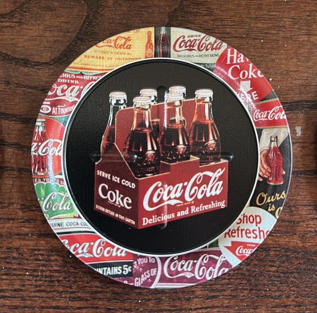 コカコーラ　メタル　コースター　アメリカンダイナー ビンテージ Coca-cola Vintage Metal Coasters Set of 6 - Etsy