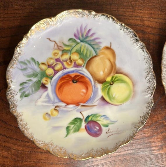 Grand Plat Mendiant Ancien En Porcelaine Française - Motif Floral Art Déco