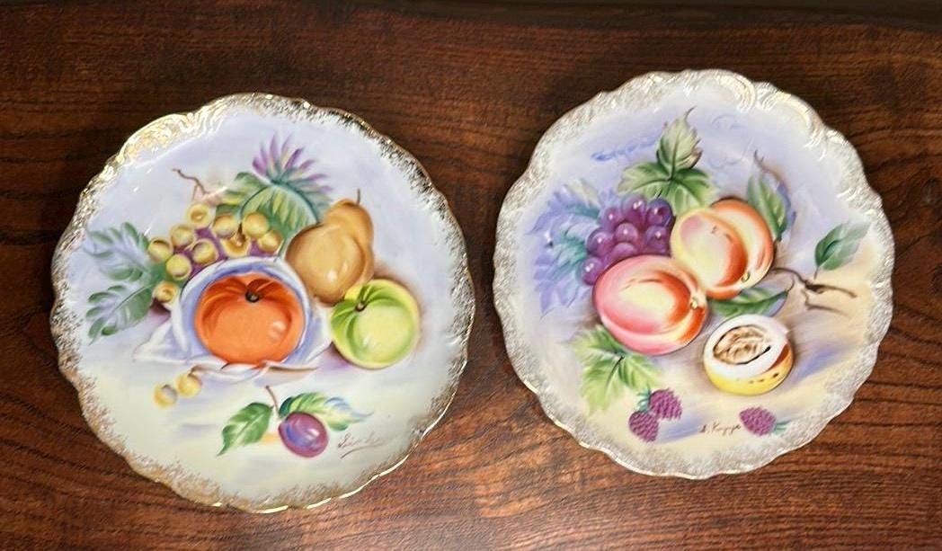 Vintage Fruit Design Porcelain Plates - Etsy Israel