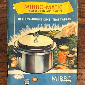 Vintage Mirro-Matic Druckpfanne und Canner Rezeptbuch