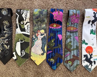 Handpainted Art Themed Neckties
