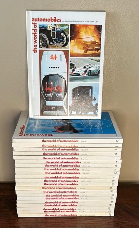 Vintage 1974 the World of Automobiles Encyclopedia 22-volume Set