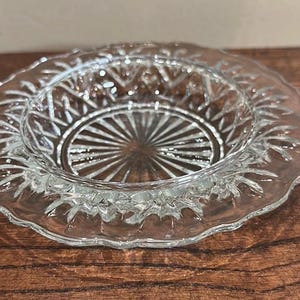 Vintage Anchor Hocking Prescut Pineapple Round Butter Dish Plate