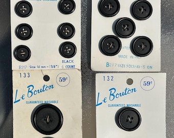 ヴィンテージ Le Bouton 4 穴ブラック ボタン