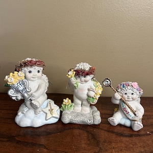 Vintage Dreamsicles Spring Themed Baby Angel Cherub figurines