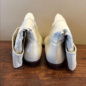 Vintage Modern Brazil Leather Cream Slouch Boots image 3