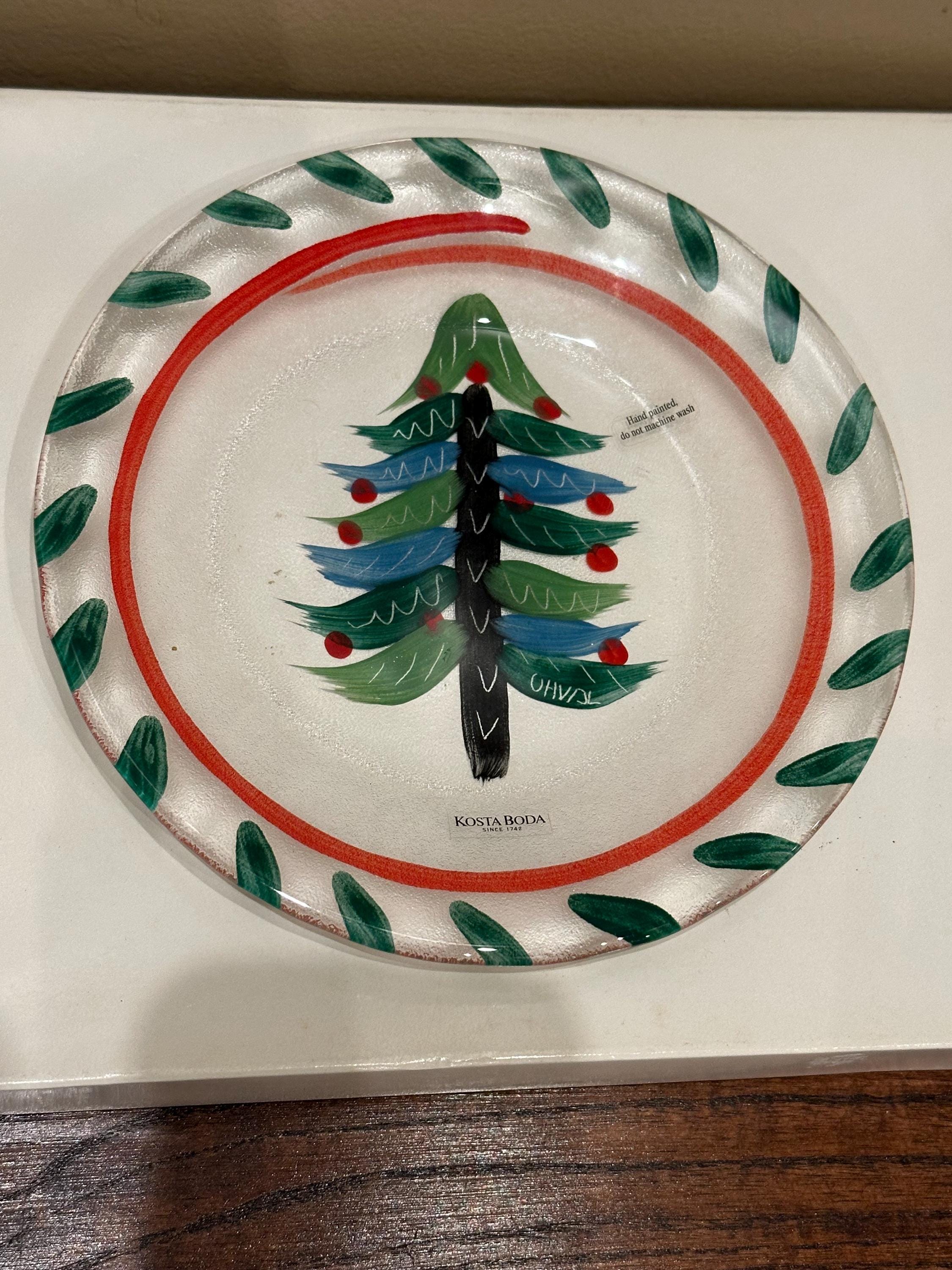 Vintage Kosta Boda 7” Christmas Tree Glass Salad Plate - Etsy