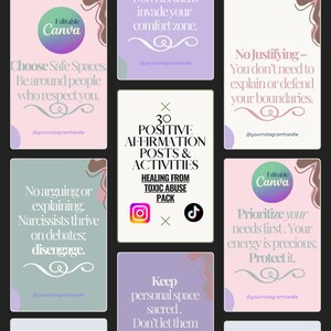 30 pozytywnych afirmacji | Motywacyjne cytaty | Szablon postów na Instagramie | Posty na TikToku | Szablon na Instagramie | Media społecznościowe |