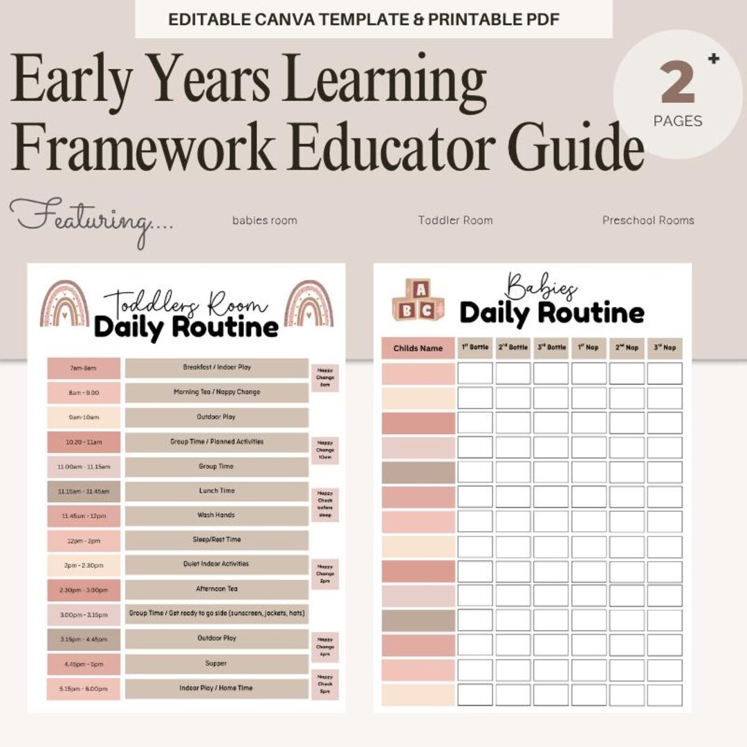 Daycare Routine | Daycare Daily Schedule | Daily Planner | Childcare ...