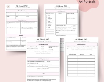 Childcare Introduction Form, Preschool Information Template (Printable PDF)