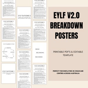 Early Years Learning Framework Planning Cycle | EYLF Outcome Posters &W | Editable Template |  Printable PDF | Preschool Printable