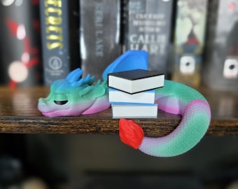 Sleeping Dragon Book Hugger – 3D Printed Bookshelf Decor
