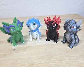 Elemental Dragons Figurines - 3d printed in PLA