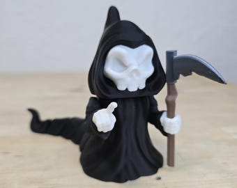 Grim Reaper – Death Wiggles | Articulated Flexi Reaper Figurine, 3D Printed PLA Collectible
