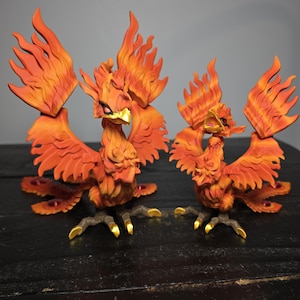 Mythic Phoenix Reborn – Articulated 3D Printed Collector Statue | Flame‑Wing Fantasy Creature Figurine image 1
