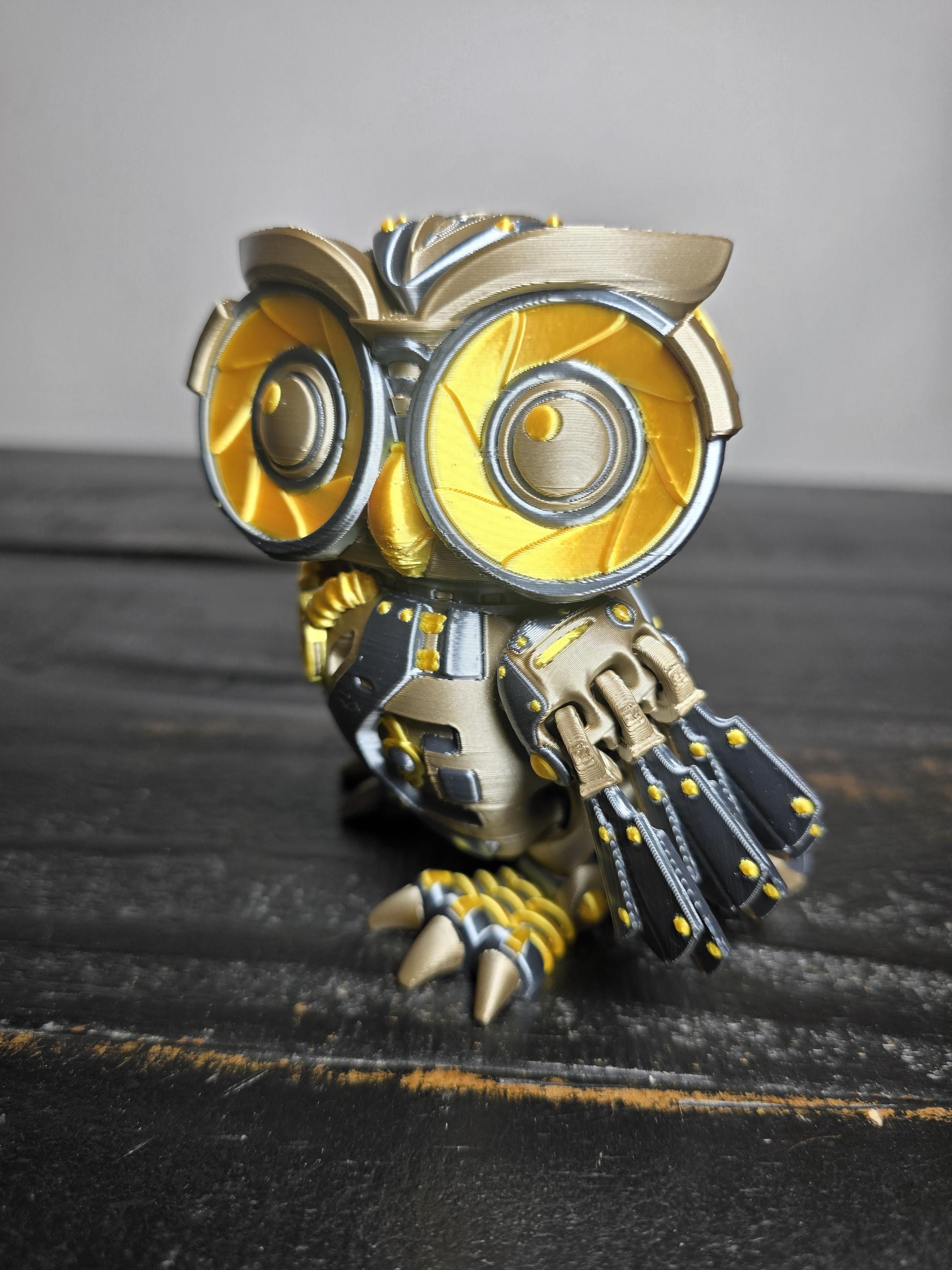 Cyber Owl Sentinel &ndash; 3D Printed Guardian of the Neon Forest, PLA Figurine
