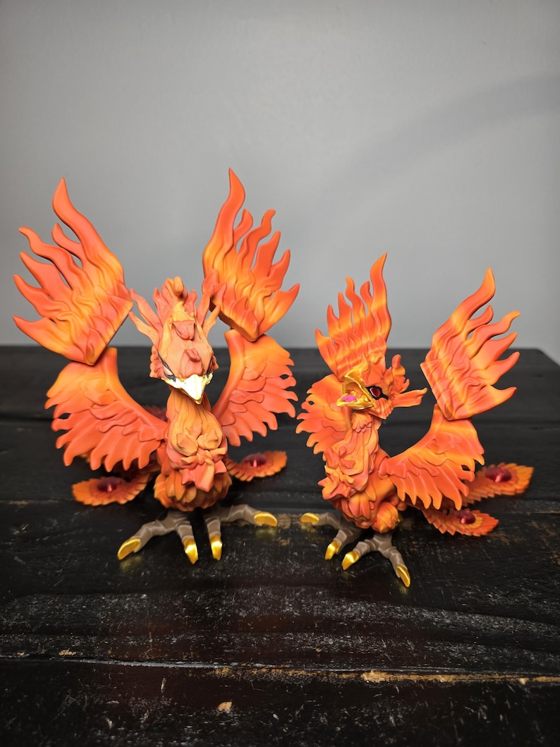 Mythic Phoenix Reborn – Articulated 3D Printed Collector Statue | Flame‑Wing Fantasy Creature Figurine image 2