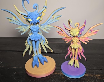 Colorful Fantasy Fairy – Articulated 3D Printed Fantasy Figurine on Stand