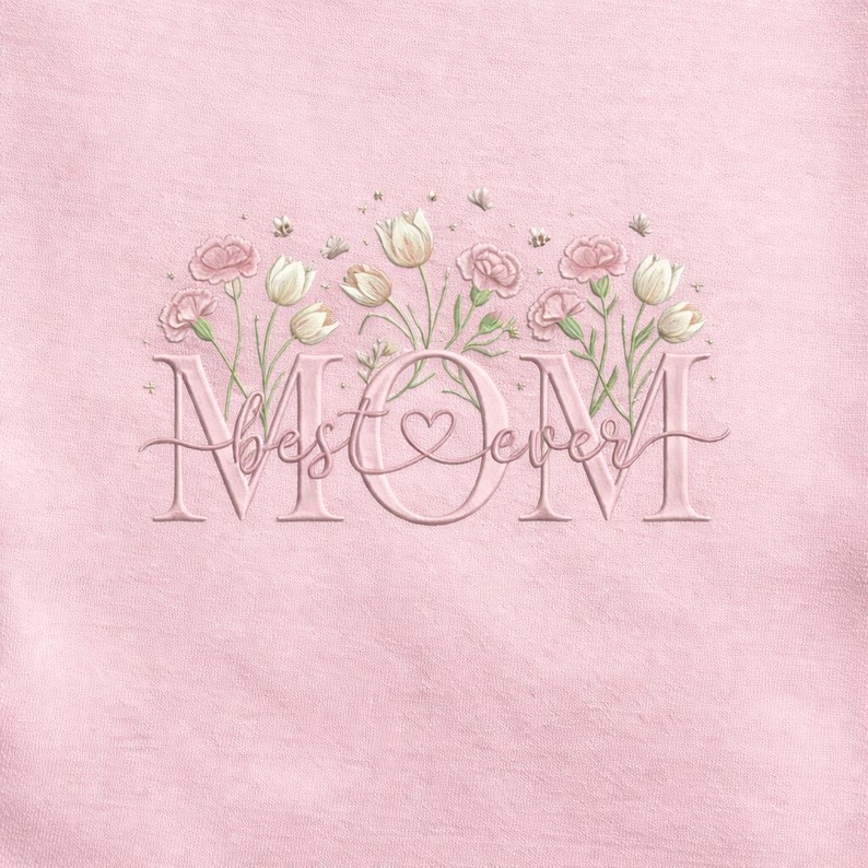 Floral Mom Embroidery Design, Vintage Mother Quote Machine File (Digital Download) image 1