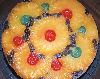 Homemade Pineapple Upside Down Cake – 8-Inch Round, Serves 8-10 – Moist, Buttery, and Freshly Baked