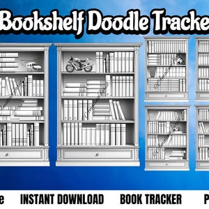 Bookshelf Doodle TrackerV4|Sofortigerダウンロード|ブッチャートラッカー| Digitaler ダウンロード|Geschenk|Bücherliebhaber |シューラーノッツィン |ツム・アウスドルッケン