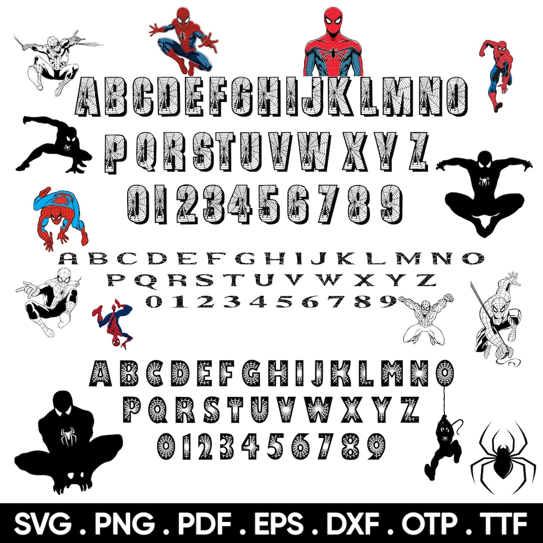 Spider Svg, Baby Spider Bundle, Superhero Letters Svg Cricut, Superhero ...