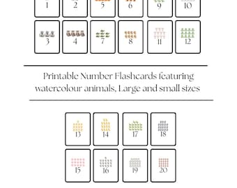 Number Flashcards | Counting Cards | Printable Number Flash Cards | Number Poster | Counting Activity | Preschool, Toddler Activity