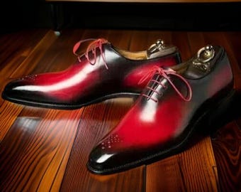 Handmade Blue & Red Leather Dress Shoes Goodyear Welted, Full-grain - Etsy Handmade Blue & Red Leather Dress Shoes Goodyear Welted, Full-grain - Etsy