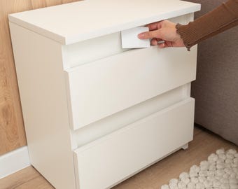 Mesa de cabeceira moderna com cofre RFID oculto, móvel para cabeceira com compartimento secreto