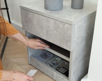 Elegante mesita de noche oculta y segura: elegante mesita de noche para objetos de valor, mueble minimalista moderno, un regalo ideal para él o ella.