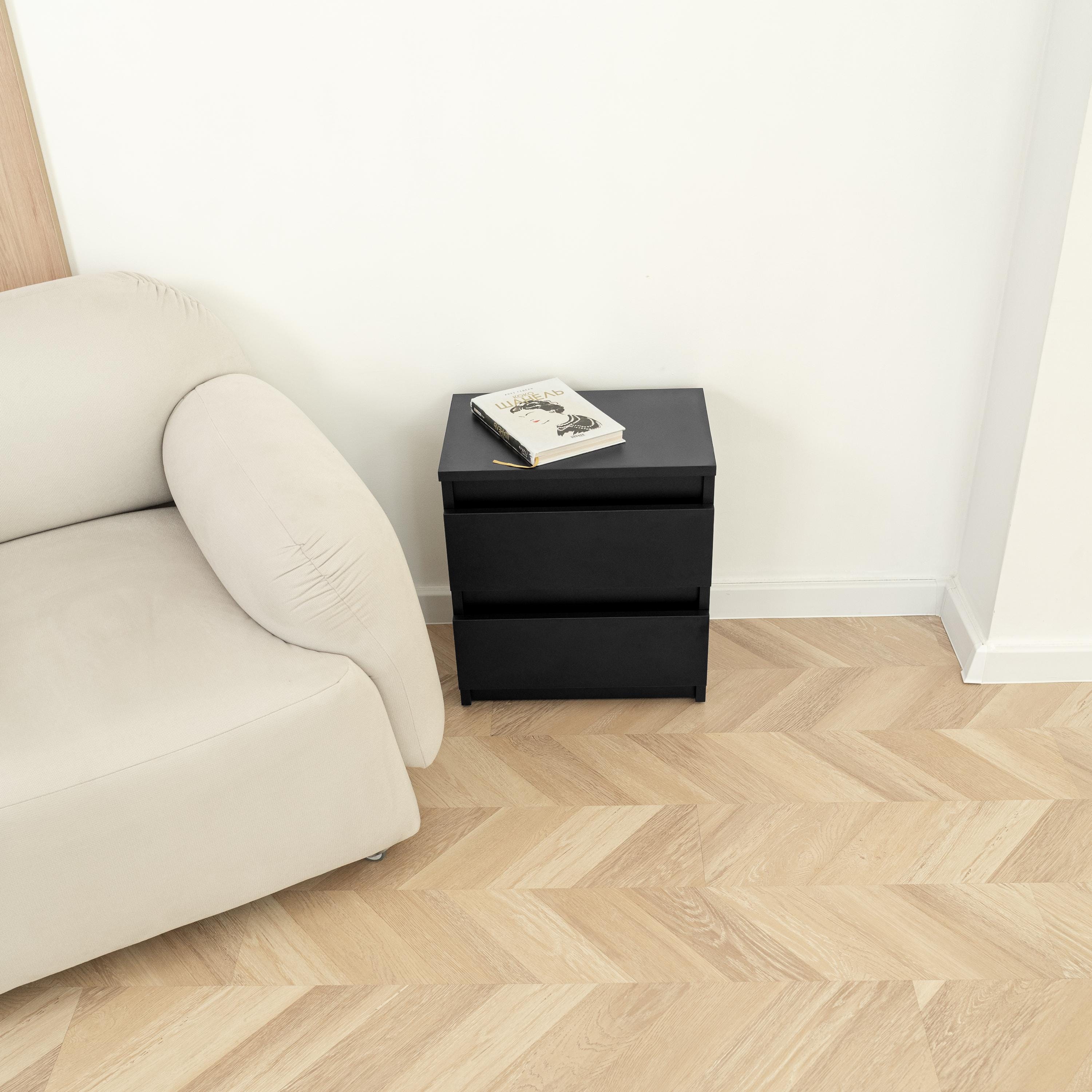 Nightstand with 2 Drawers & Hidden RFID Safe – Modern Bedside Cabinet for Secure Storage, Compact Bedroom Furniture