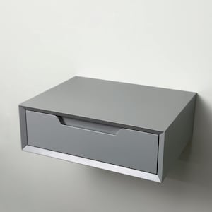 Mesa de cabeceira suspensa na parede – mesa de cabeceira flutuante em MDF pintado, prateleira minimalista feita à mão para espaços pequenos