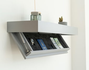 RFID Hidden Shelf Safe | Wall-Mounted Secret Storage Box | Keyless Lock Safe Furniture | Concealed Compartment |  Fathers day gift