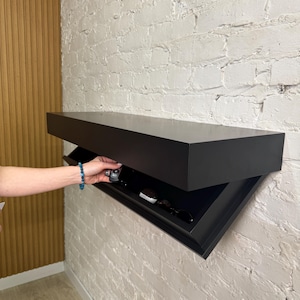 Secret hidden safe, wall safe, concealed shelf safe, security key safe, hidden storage safe furniture, hidden safe drawer, fathers day gift